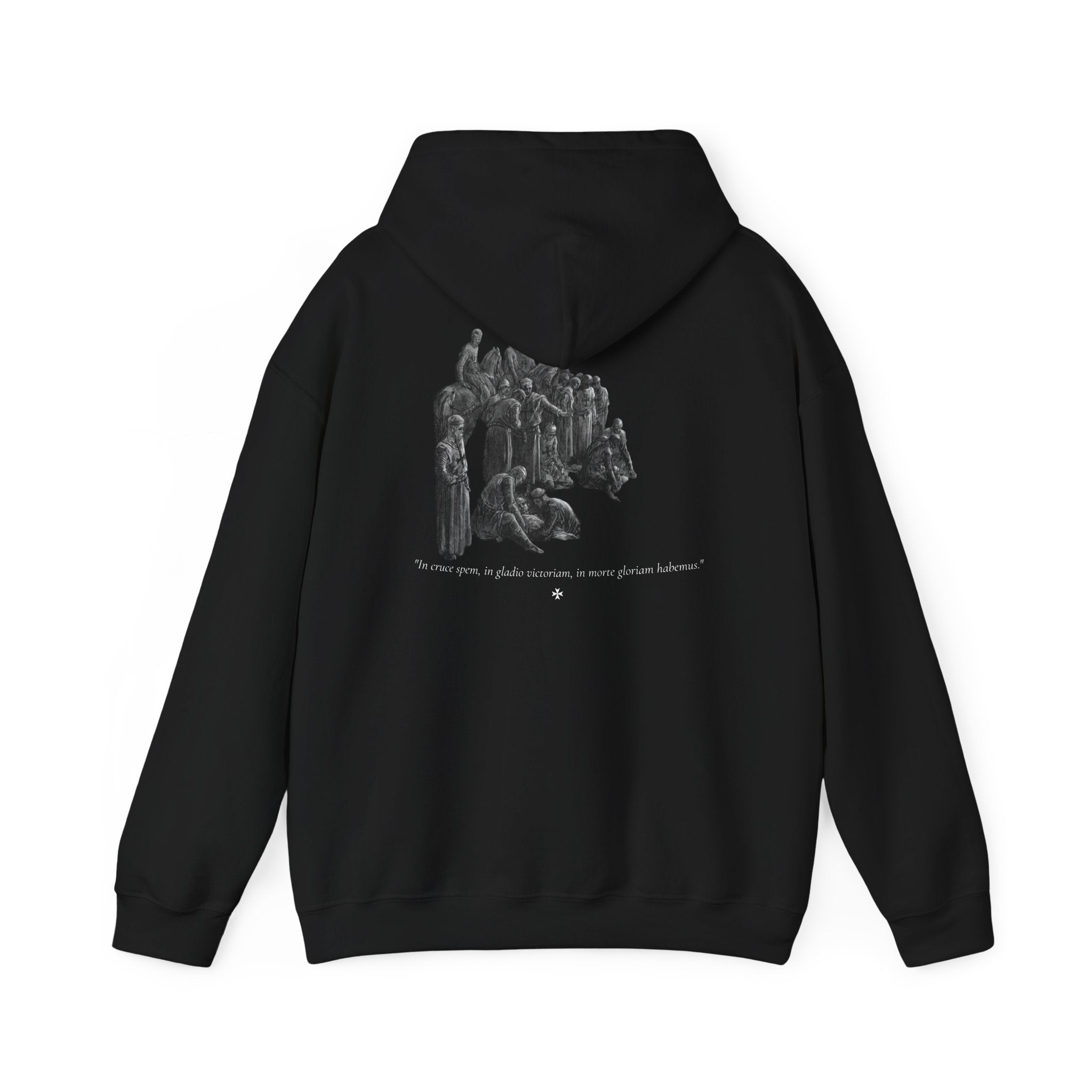 Hoodie — In the cross, hope; in the sword, victory; in death, glory. In Cruce Spem, In Gladio Victoriam, In Morte Gloriam™